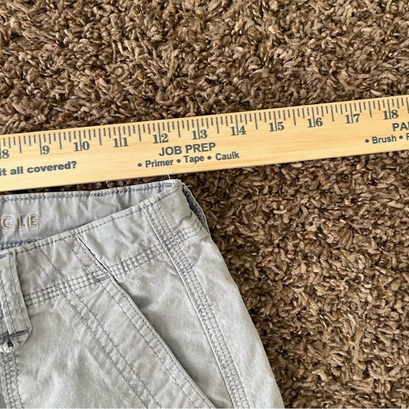 American Eagle AE Stretch Cargo Pants Light Gray Size 2 Straight Leg Y2K - Picture 7 of 12